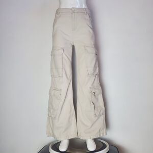 H&M Beige Wide Leg Cargo Pants